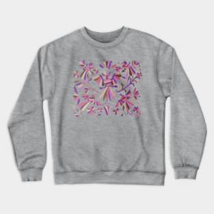 Pink purple otomi tenango mexican fabric birds and flower embroidery interior design Crewneck Sweatshirt